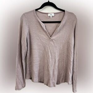 Socialite Women’s Waffle Knit Long Sleeve Shirt